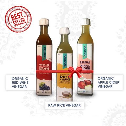 Organic Red Wine Vinegar + Raw Rice Vinegar + Organic Apple Cider Vinegar | 1500ml